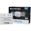 Shelly Qubino Wave PM Mini išmanusis jungiklis, 1 kanalo, montuojamas po tinku, Z-Wave, belaidis, 110–240 V AC / 24–30 V DC, pilkas