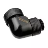 Alphacool Eiszapfen 13mm HardTube įsukama jungtis 90° sukama G1/4 – kampinė užspaudžiamoji jungtis skysčio aušinimo sistemai – giliai juoda