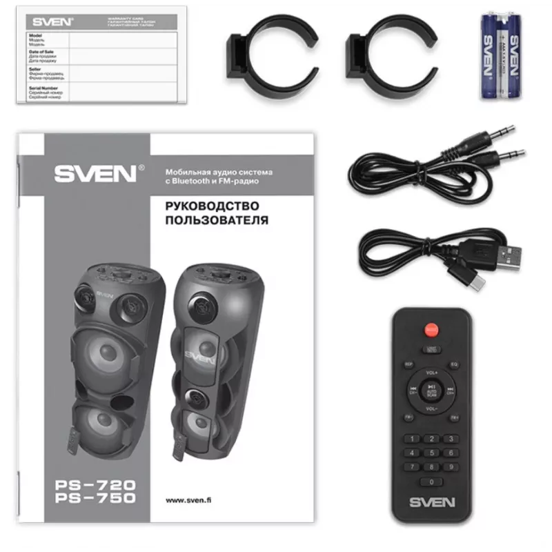 Belaidis garsiakalbis SVEN PS-720 80W RGB juodas