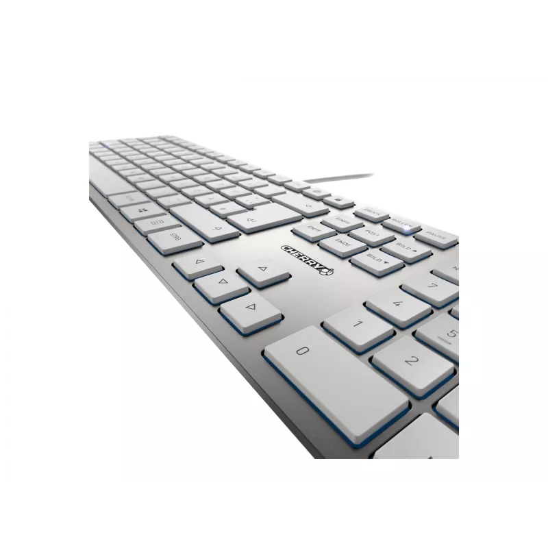 Klaviatūra CHERRY KC 6000 SLIM USB QWERTZ vokiška sidabrinė