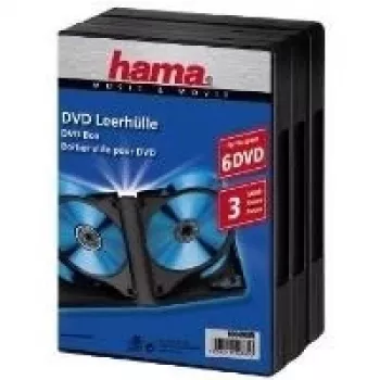 Hama DVD dėžutė 6 diskų, juoda, pakuotė 3 vnt.