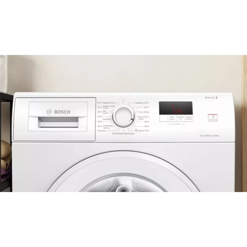 Skalbimo mašina Bosch WGE02201PL – 8 kg, 1200 aps./min., 55 l būgnas, LED ekranas, inverteris