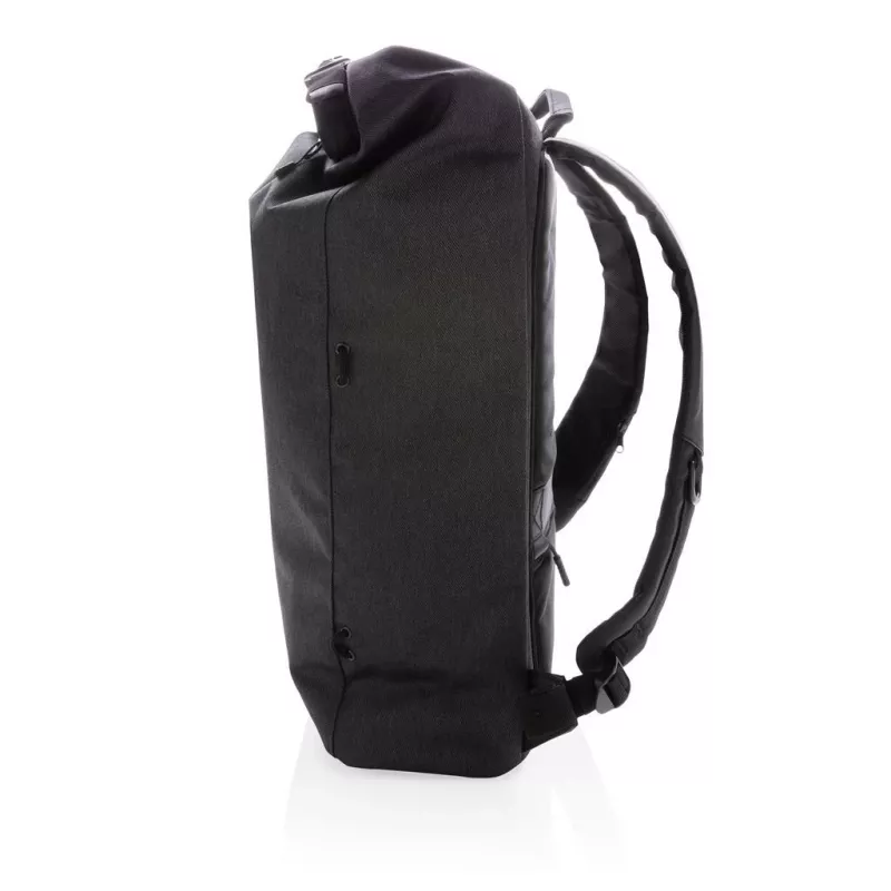 Kuprinė XDDESIGN Urban Lite Black — 21 L (išplečiama iki 27 L), 15,6 col. nešiojamojo kompiuterio skyrius, vandeniui atspari, su lagamino diržu
