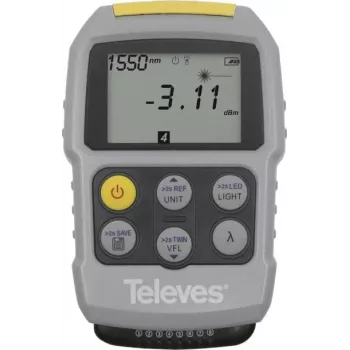 Televes Mini testinis įrenginys OPM VFL šviesolaidžio ir RJ45 duomenų kabeliams modelis OPMVFLRJ45