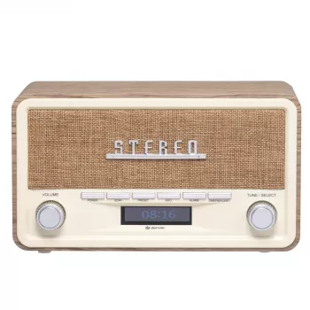 Denver DAB-18LW retro radijas su DAB+, FM ir Bluetooth, baltas