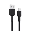 AUKEY CB-CD30 USB-A–USB-C kabelis 0,9 m, nailoninis pynimas, 60W PD, 3A, juodas