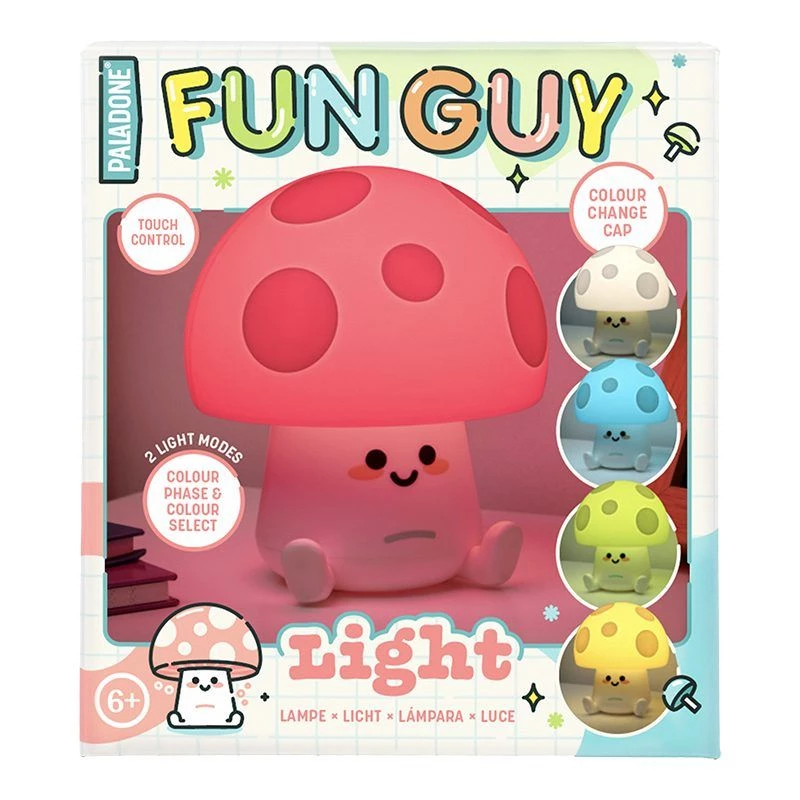 Stalinė lempa Paladone Fun Guy Mushroom Light – naujoviška LED lempa grybo formos, skirta naktiniam staliukui