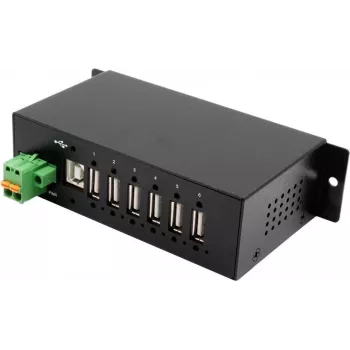 EXSYS EX-1596HMVS 6 prievadų USB 2.0 metalinis HUB su 15KV ESD apsauga (Din-Rail)