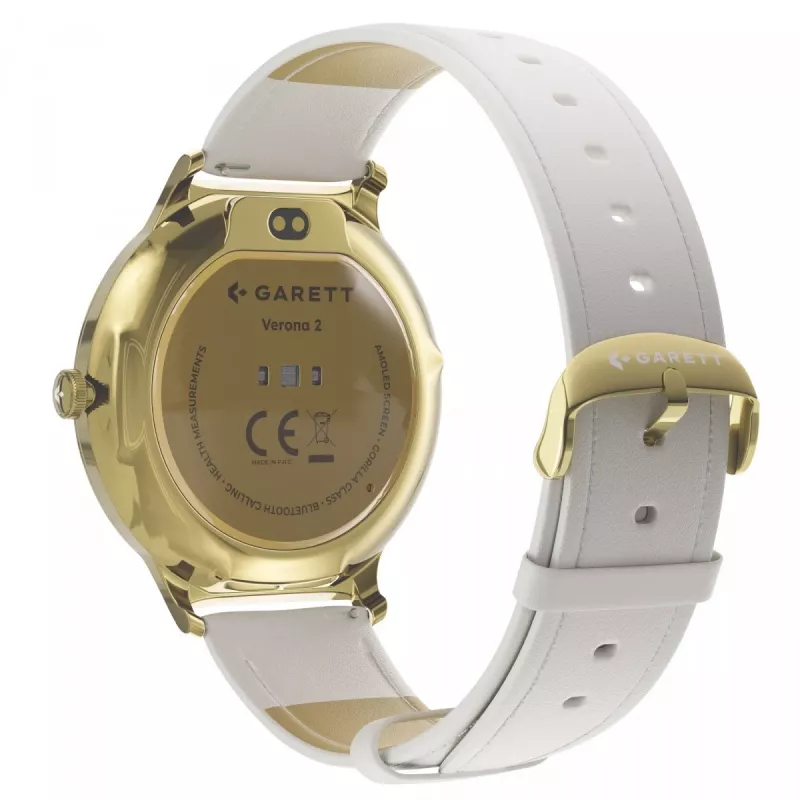 Išmanusis laikrodis Garett Verona 2 Gold Steel su Bluetooth ir širdies ritmo matuokliu