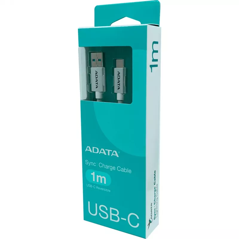 USB-C – USB 3.0 laidas, 1 m, ADATA, USB 3.2 Gen 1, USB C / USB A, baltas