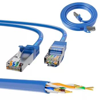 Extralink LAN Patchcord Kat.6A RJ-45 Cat6a 0,5 m mėlyna