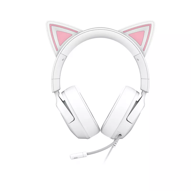 Ausinės Razer Kraken Kitty V3 X – žaidimų ausinės su RGB apšvietimu, lengvu dizainu, įmontuotu mikrofonu