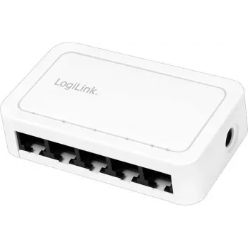 LogiLink tinklo jungiklis 5 RJ45 prievadai Gigabit plastikinis korpusas baltas