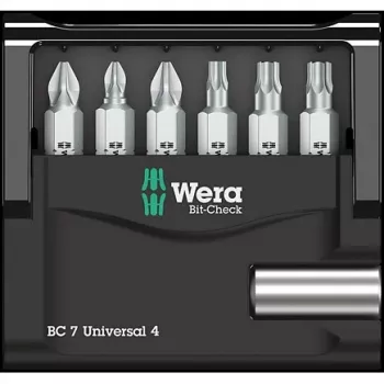 Wera Bit rinkinys 7 dalių Bit-Check 7 Universal 4 05135810001 Phillips, Phillips Pozidriv, vidinis Torx (05135810001)