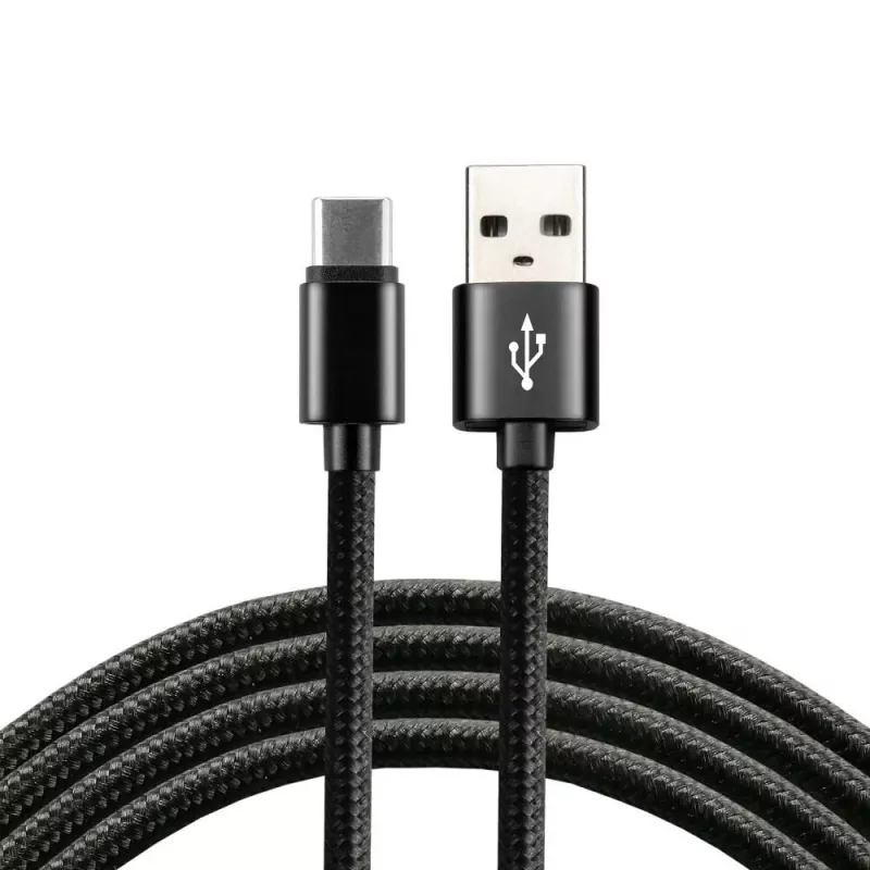 everActive laidas USB-C 1m - juodas, pintas, greitas įkrovimas, 3A - CBB-1CB