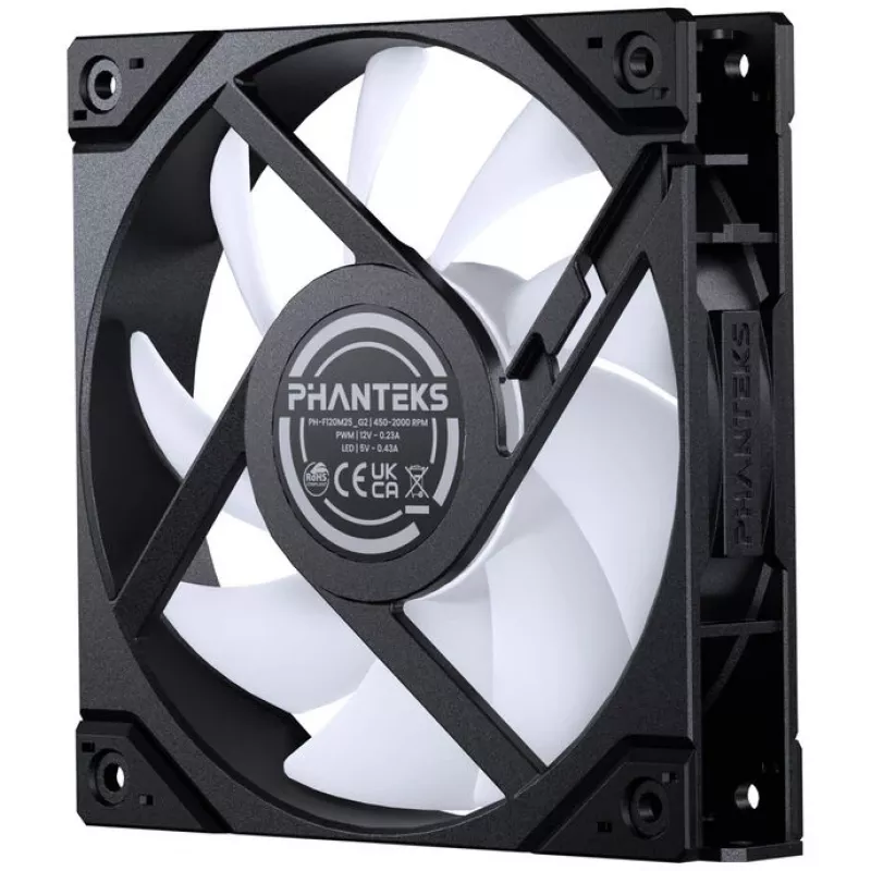 Phanteks M25 Gen2 120 mm ARGB Reverse Airflow PWM ventiliatorius – juodas