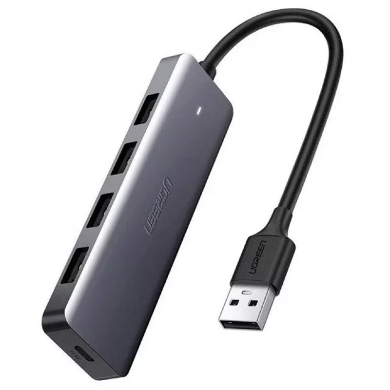 Ugreen USB-C 4-in-1 adapteris į 4× USB 3.0 + USB-C pilkas