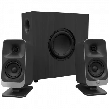 Kolonėlės KLIPSCH ProMedia Lumina Black – stalinė daugialypės terpės garsiakalbių sistema