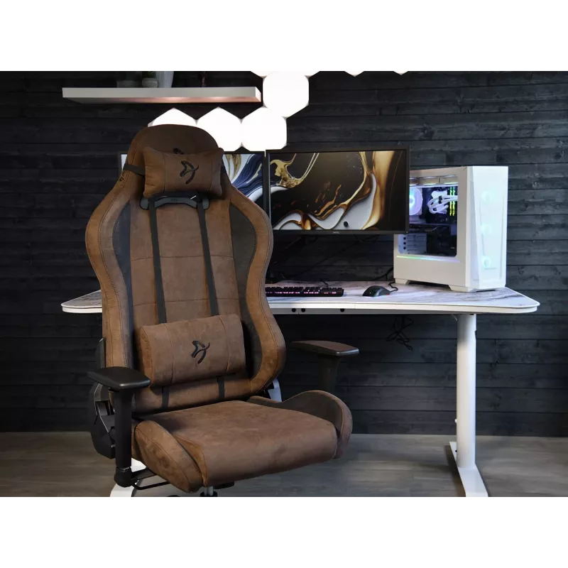 Žaidimų kėdė Arozzi Torretta SuperSoft – ergonomiška ruda, atraminė konstrukcija