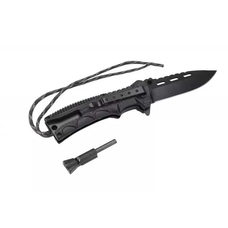 Išlikimo peilis AZYMUT Survival Fire Starter – stacionarus stovyklavimo peilis su integruotu ugnies uždegimo strypu