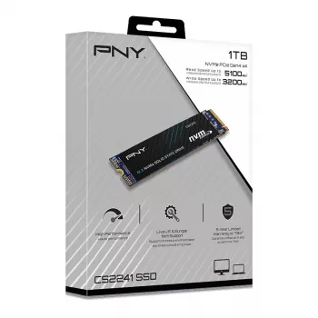 SSD PNY CS2241 M.2 NVMe PCIe 4.0 1TB – Skaitymas 5100 MB/s, Rašymas 3200 MB/s