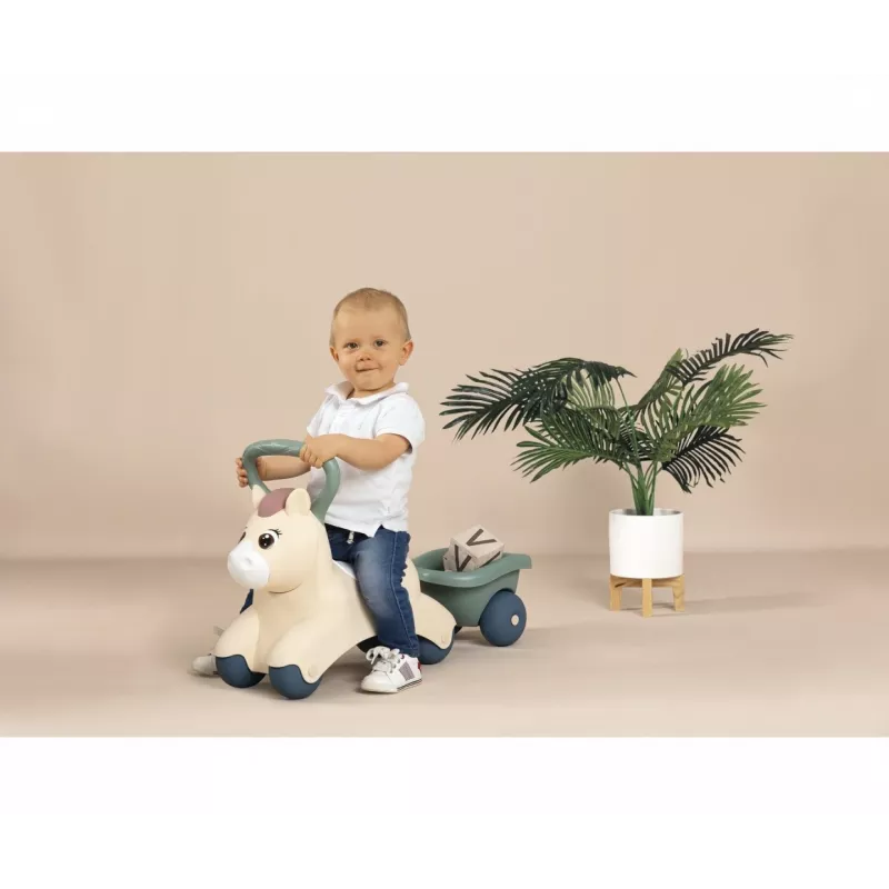 Smoby Little Baby Pony vaikų vaikštynė su priekaba