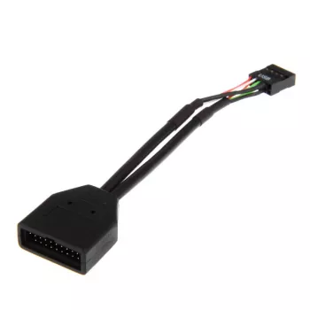 USB 19 kontaktų į USB 9 kontaktų adapterio laidas 0,15 m, juodas, No name ZUUS-173