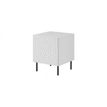 Nakties staliukų komplektas Cama Meble HOLE – 2 vnt, 44×40.5×53.5 cm, baltas matinis, MDF/medžio drožlių plokštė, 16 mm rėmas