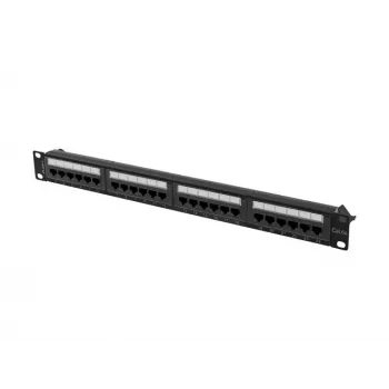 Patch panel 1U LANBERG PPUA-1024-B, 24 prievadai, Cat6a, U/UTP, 1U stovas, gylis 102 mm, metalas, juoda