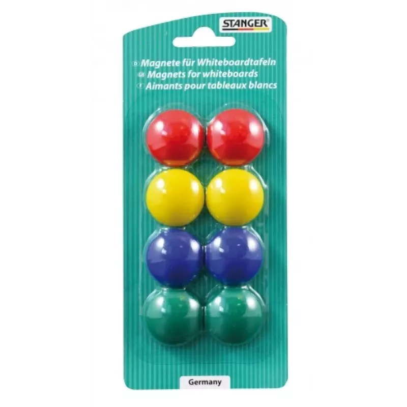 Stanger model 73002 magnetiniai žymekliai baltai lentai, 8 spalvų rinkinys, 8 vnt.