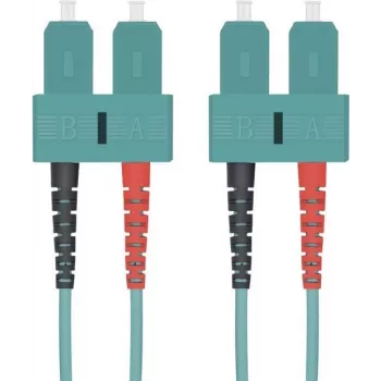 Helos LWL 50/125µm OM3 SC 15m Duplex Aqua šviesolaidinis pataisinis kabelis