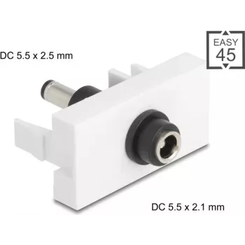 DELOCK maitinimo adapteris Easy 45 modulis 5,5 x 2,1 mm į 5,5 x 2,5 mm