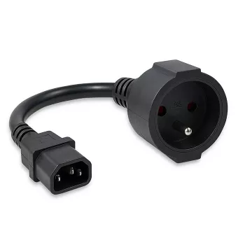Maitinimo adapteris QOLTEC IEC 320 C14 į prancūzišką kištuką, 0,15 m laidas