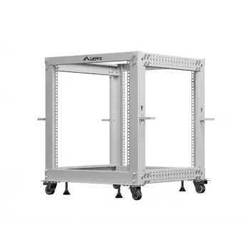 Atviras stovas LANBERG 19 inch 12U, reguliuojamas gylis 600–1100 mm, pilkas