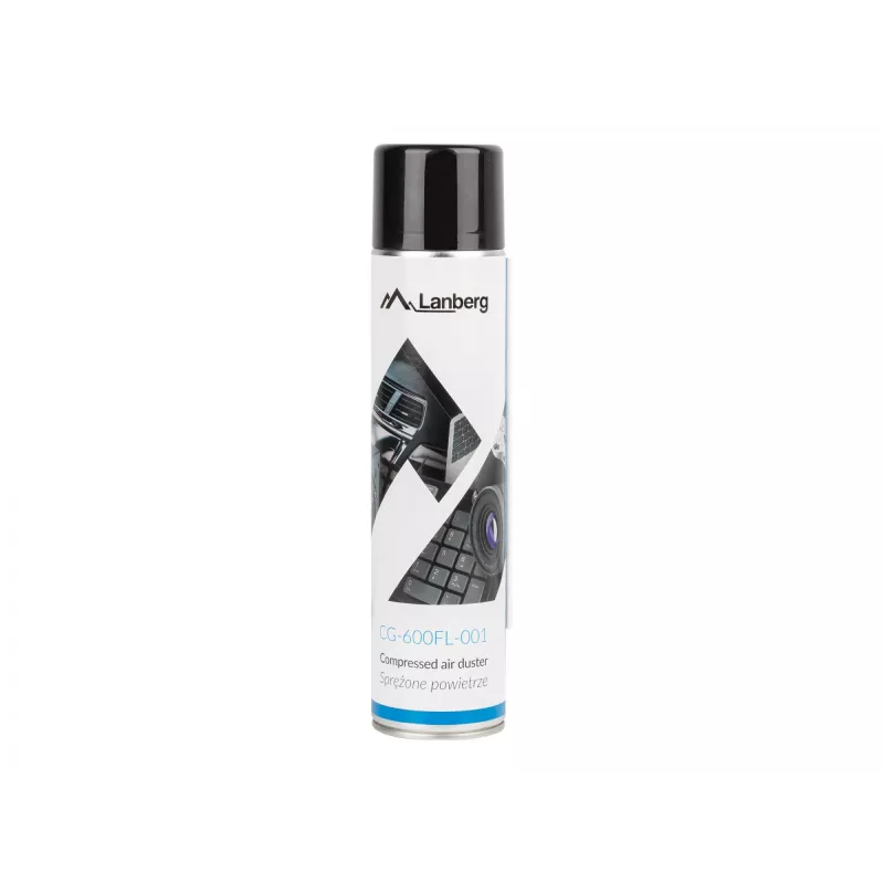 Suslėgto oro valiklis LANBERG CG-600FL-001 — 600 ml, kompiuterių valymui, Juoda/Mėlyna/Balta