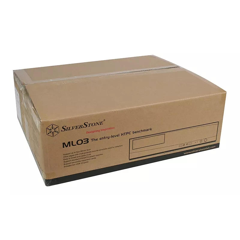 SilverStone MILO ML03 – stalinis kompiuterio korpusas – Micro-ATX – be maitinimo šaltinio (ATX / PS/2) – juodas – USB / garso (SST-ML03B-R)