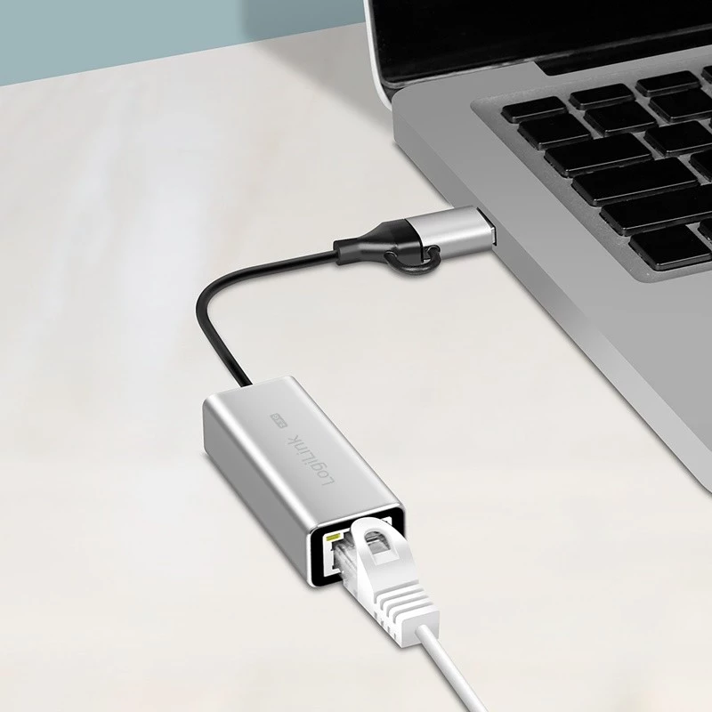 USB-A/-C prie 2,5G Ethernet adapteris, pilkas