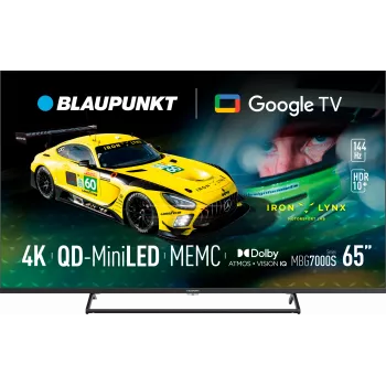Televizorius BLAUPUNKT 65MBG7000S 65 colių Mini LED Smart TV Google TV Juodas, Energijos klasė G