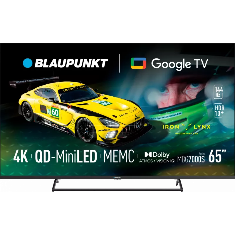 Televizorius BLAUPUNKT 65MBG7000S 65 colių Mini LED Smart TV Google TV Juodas, Energijos klasė G