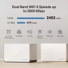 MERCUSYS Halo H85X maršruto parinktuvų rinkinys (3 vnt.), Dual-band Wi‑Fi 6 (802.11ax), 2,4/5 GHz, iki 2402 Mbps, 3 LAN prievadai, baltas
