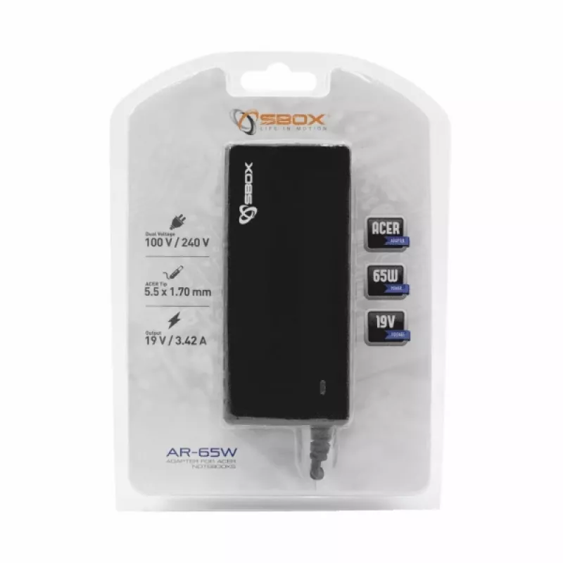 Sbox adapteris, skirtas Acer nešiojamiesiems kompiuteriams, AR-65W