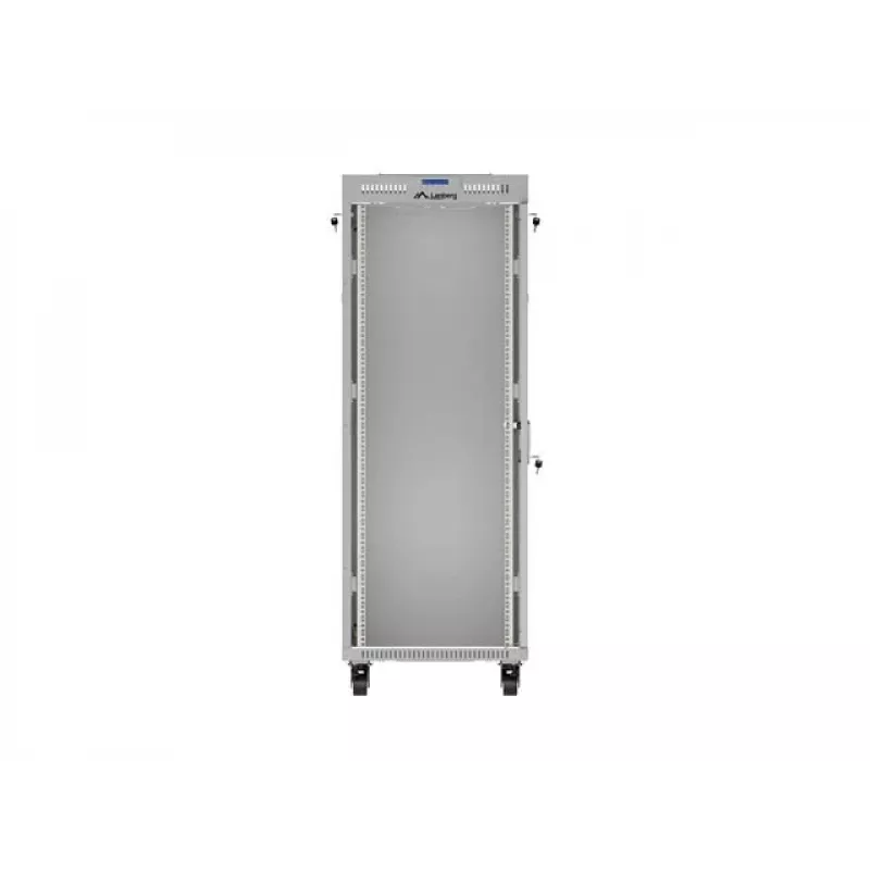 19 colių 32U LANBERG stovimas serverio spintos stovas 600×800 mm pilkas su stiklinėmis durimis ir LCD (Flat Pack)
