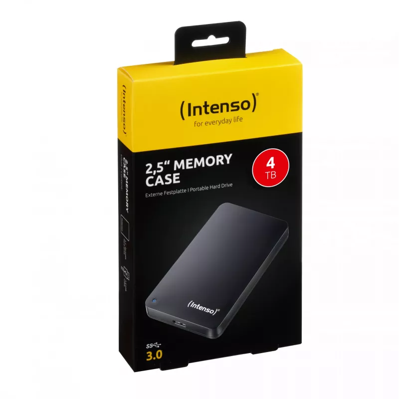 Intenso 4TB Memory Case išorinis kietasis diskas, 2,5 colio, USB 3.0, juodas