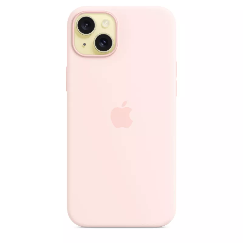 Silicone dėklas su MagSafe, iPhone 15 Plus, šviesiai rožinis