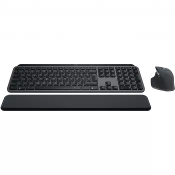 Logitech MX Keys S Combo klaviatūra su pele, belaidė RF + Bluetooth, QWERTZ Šveicariškas išdėstymas, grafito spalva