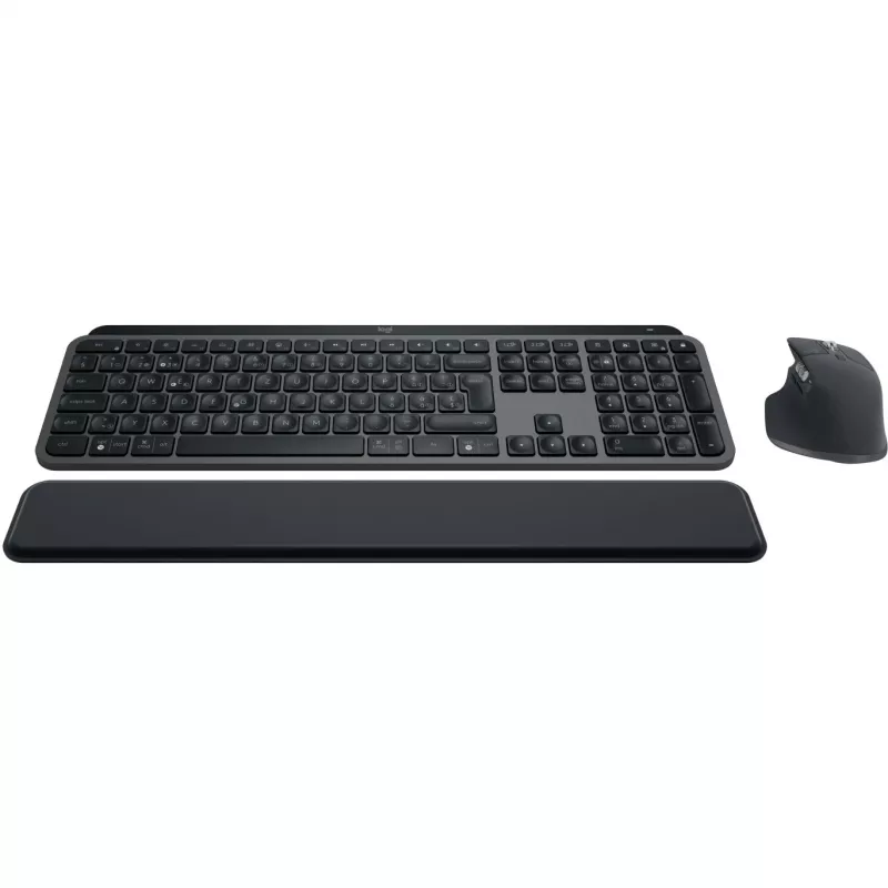 Logitech MX Keys S Combo klaviatūra su pele, belaidė RF + Bluetooth, QWERTZ Šveicariškas išdėstymas, grafito spalva