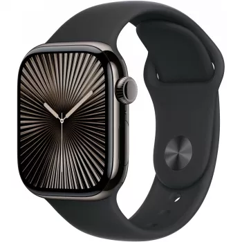 Apple Watch S10 šiferio titano sportinis dirželis juodas – S/M GPS + Cellular 42mm MWXG3QF/A 2024