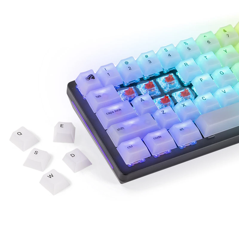 Mechaninis klavišų rinkinys Triton Glorious Polychroma RGB – 115 klavišų, skulptūrinis profilis