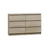 Komoda Top e Shop M6 120 SON 2x3, ąžuolas, 6 stalčių, 1200×300×770 mm