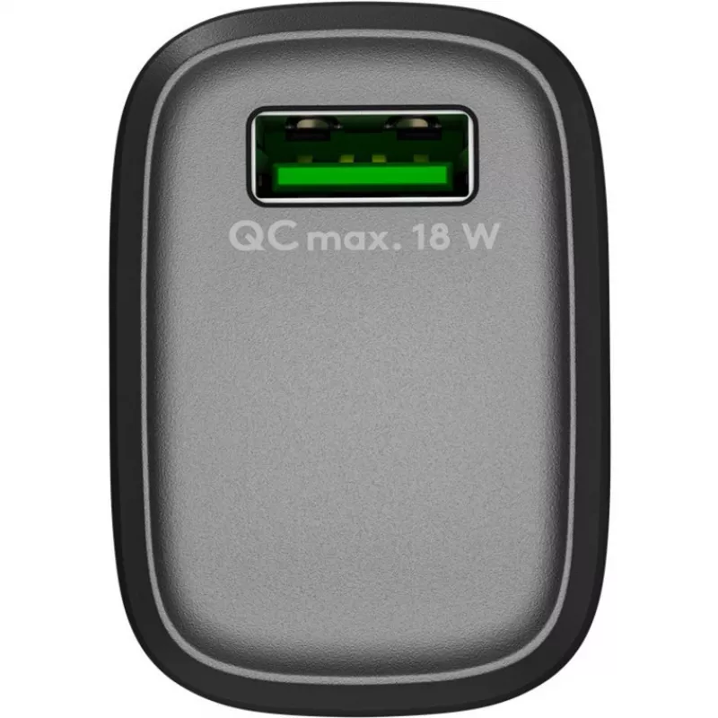 USB-A QC greitasis įkroviklis (18 W) (juodas)